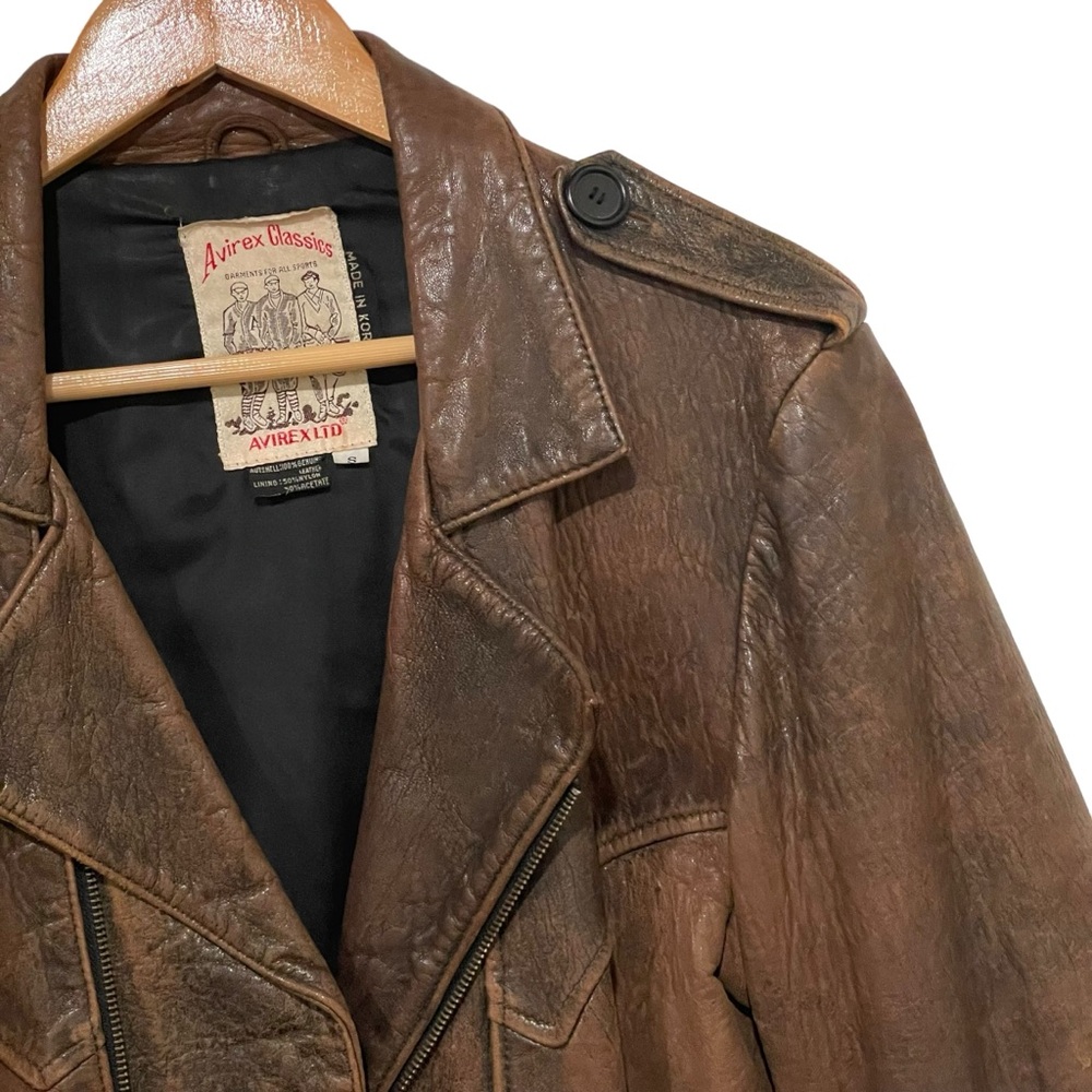 RARE UNISEX VTG AVIREX LTD FLIGHT LEATHER JACKET HI SPEED LOW LEVEL FLIGHT - Picture 4 of 16